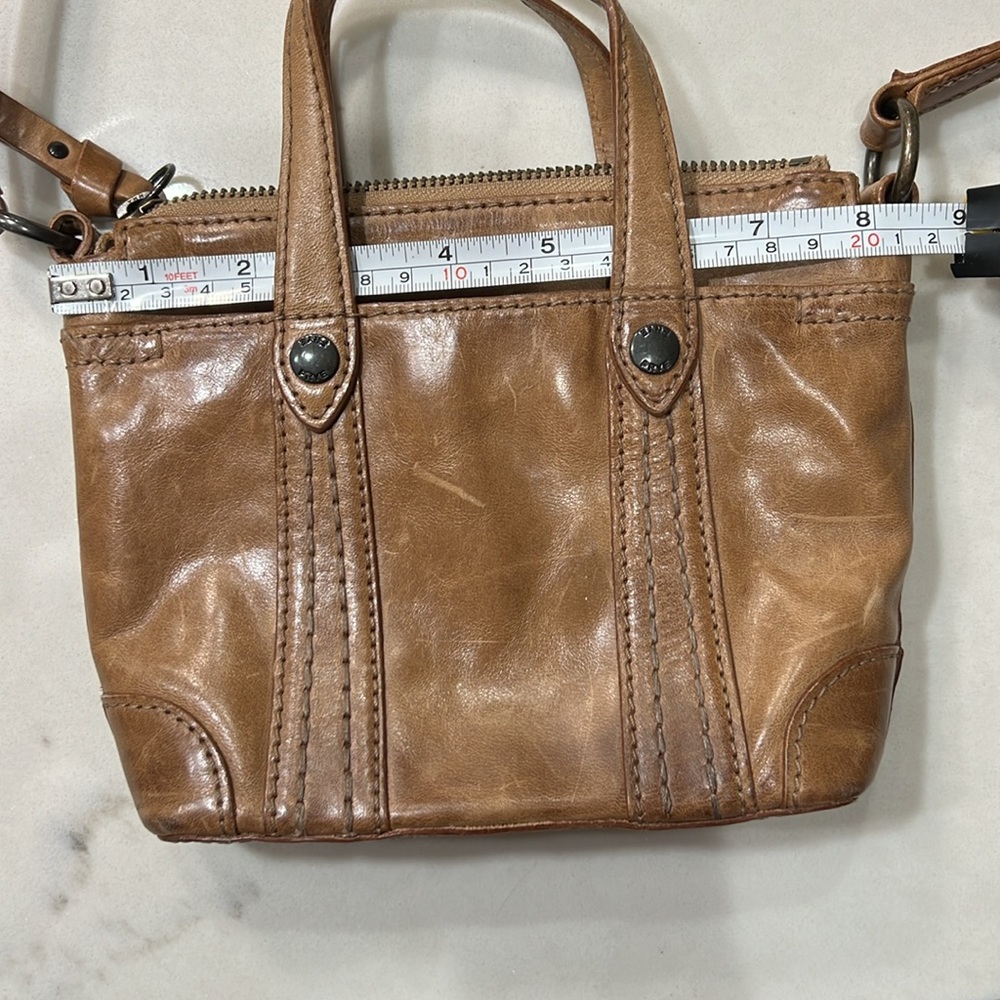 Frye Melissa Mini Shopper Cognac Small Crossbody Purse - Picture 14 of 14